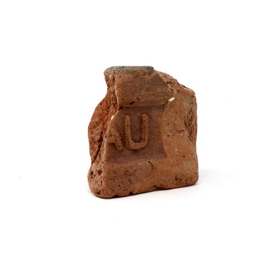 Vintage Brick Letter U Salvaged Red Brick Piece Beach Found Object