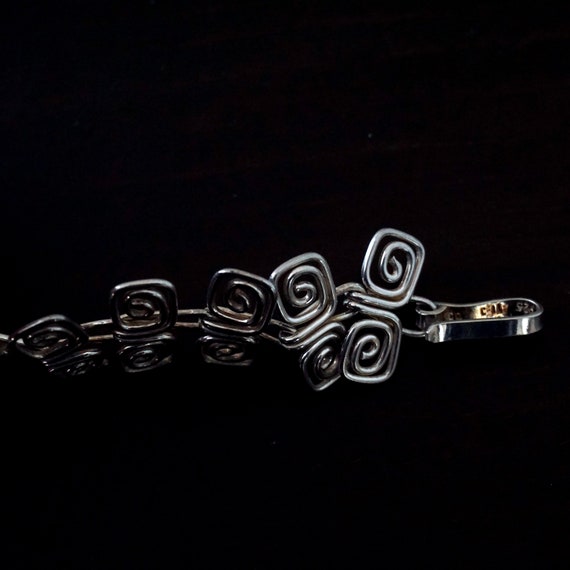 Vintage 925 Silver Necklace Curly Linked Chain Wi… - image 8