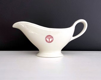 Vintage Military Gravy Boat United States Army Medical Department Printed in Red Off White Gravy Boat Vitrified Sterling China 40s Militaria