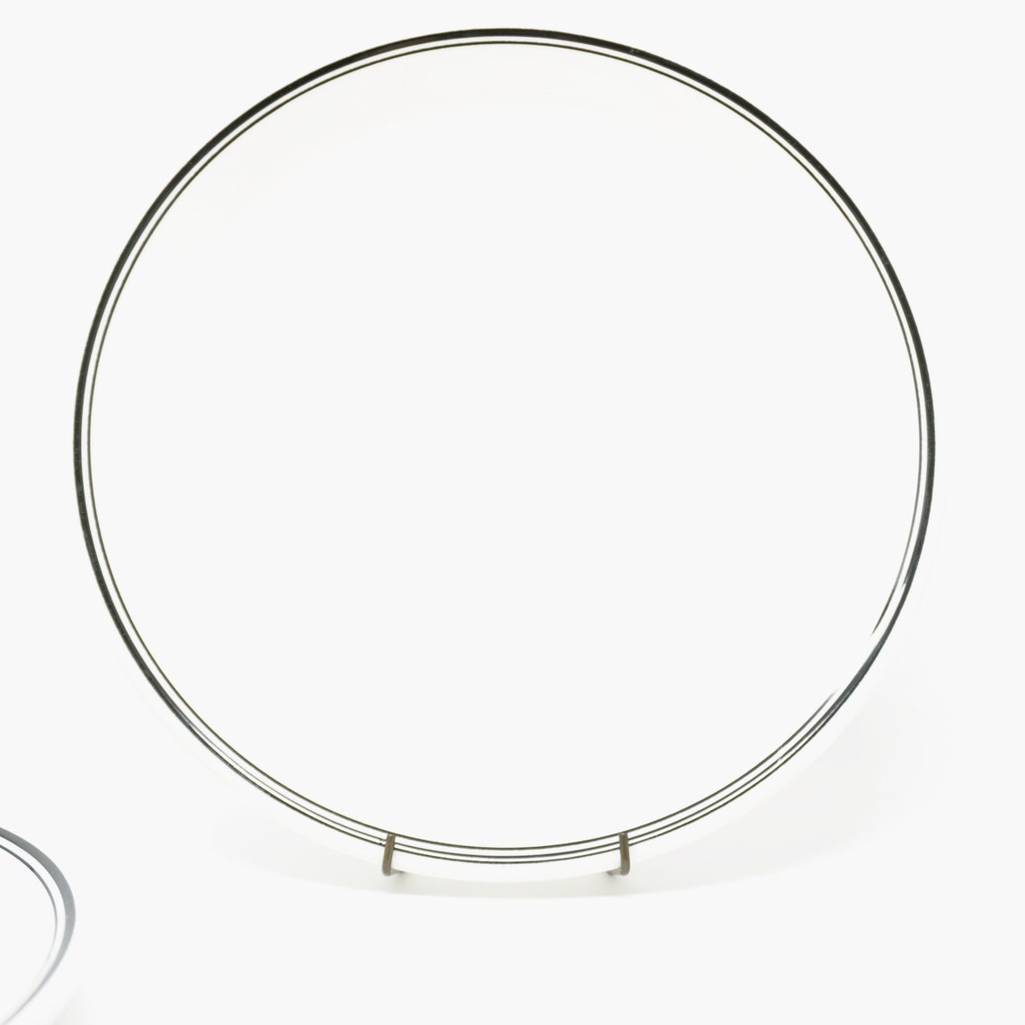 Vintage Dinner Plates White Black Rim Restaurant Ware Buffalo Etsy