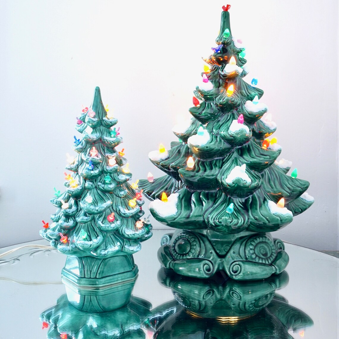 Vintage Lighted Christmas Tree Ceramic Atlantic Mold 1970s Lit Etsy