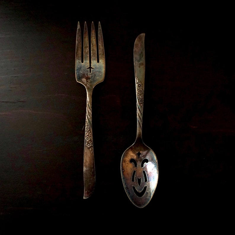 Vintage Serving Fork and Spoon Set Wildwood I Always 1958 Wm. Etsy