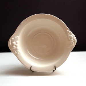 Vintage White Bowl Fruit Handles Ceramic 1960s California Ideal Pottery Single Serving Bowl Calif Ideal 3 USA Ironstone Look Imperfections
