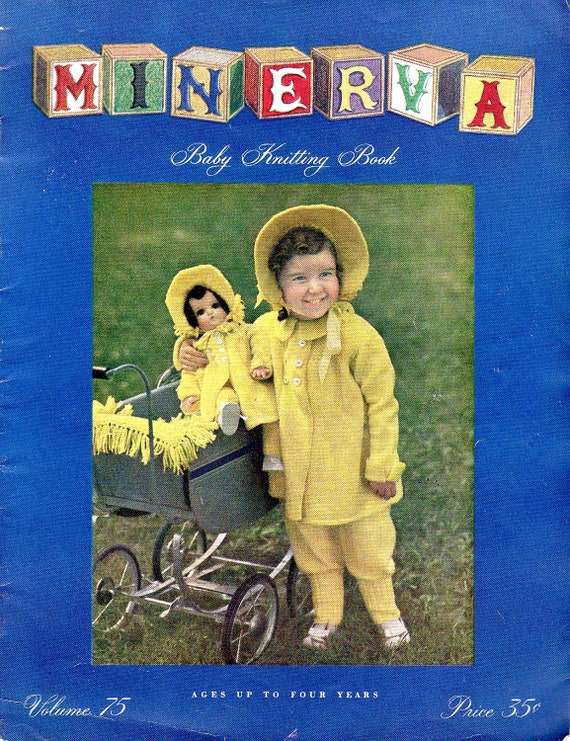 1940s Patterns Baby Toddler Child Knitting Book Minerva Sweaters Knitwear Patterns Clothing Infants to 4 Year Old How To Retro Clothes Kids