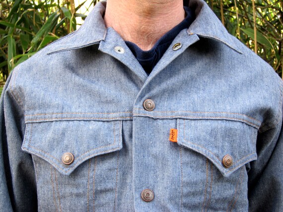 Vintage Levi's Denim Jacket Mens 1970s Light Blue