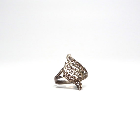 Vintage Filigree Ring Sterling Ring Size 6 and a Half