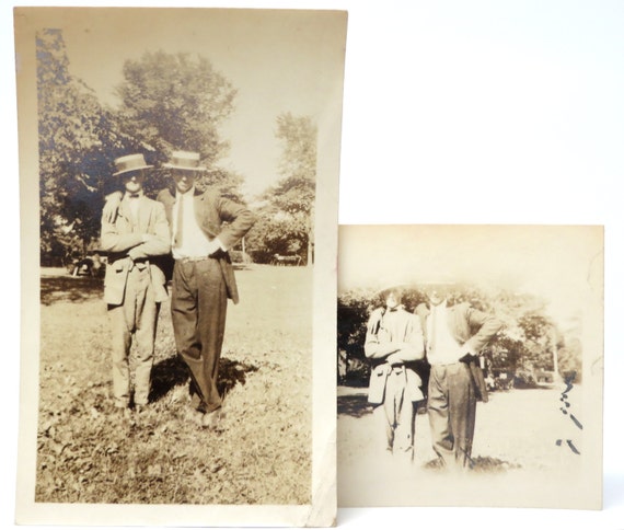 Vintage Photograph Dapper Gentlemen Friends Porkpie Hats