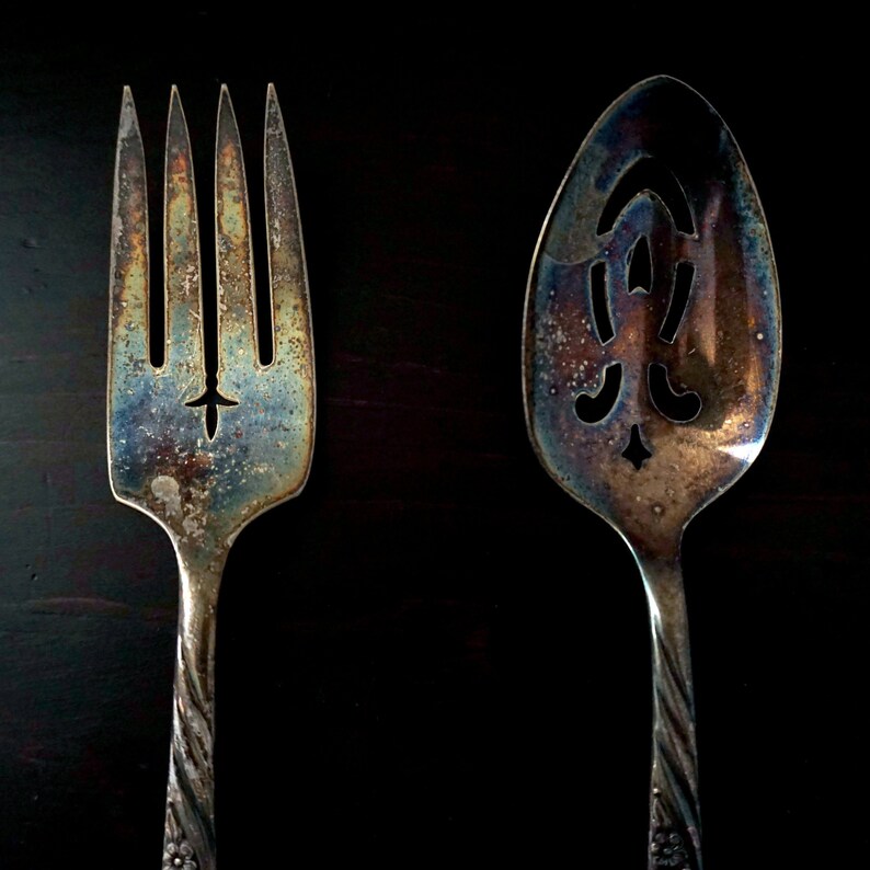 Vintage Serving Fork and Spoon Set Wildwood I Always 1958 Wm. Etsy