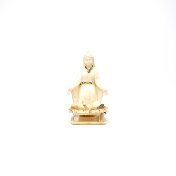 Vintage Virgin Mary Baby Infant Jesus Plastic Figurine