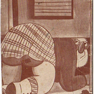 Vinate des années 1950 Cartoon Golf noir blanc illustration carte