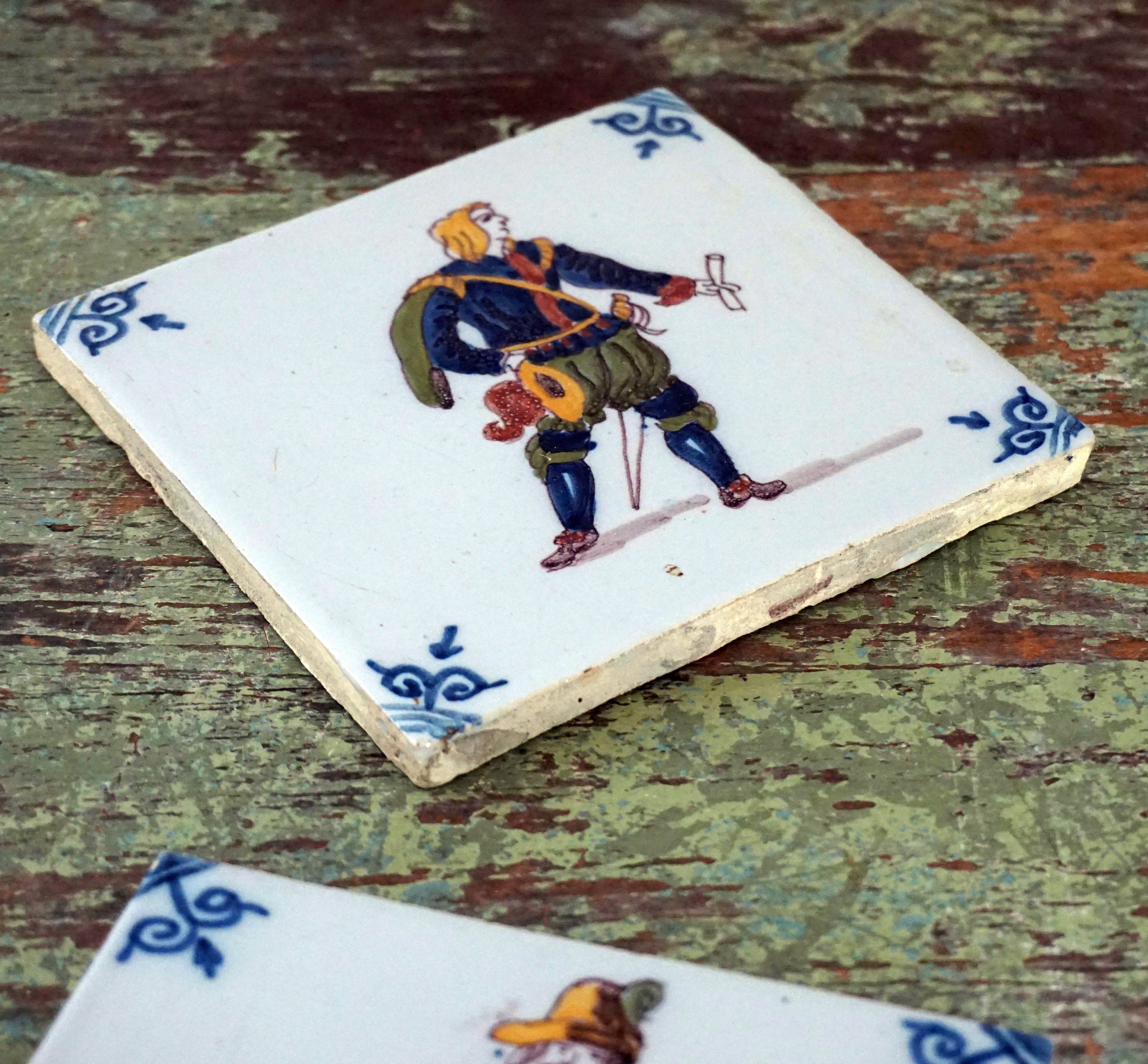Vintage Makkum Tile by Royal Tichelaar Dutch Pottery Hand Painted