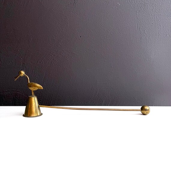 Vintage Brass Candle Snuffer Bird or Duck Metal Extinguisher for Candle Long Handled Cup to Snuff Out A Flame Douter Candle Lover Gift