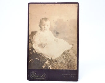 Vintage Cabinet Card Baby Photograph Brooklyn 1910s