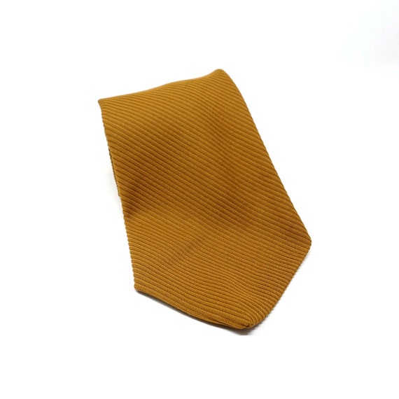 Vintage Tan Tie Very Wide Necktie Diagonal Rib Polyester Solid Color Tie Golden Ochre Brown 1970s Men’s Accessory Alfie Limited Trevira Star