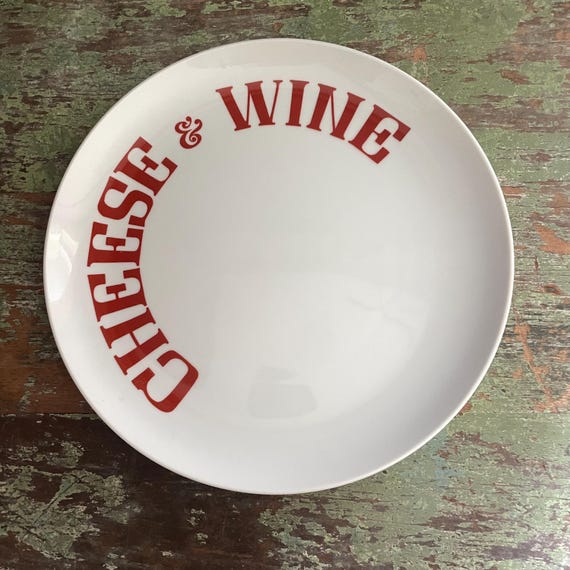 Vintage Wine & Cheese Plate Seymour Mann Gourmet's Choice Wine and Cheese 10" Platter 1977