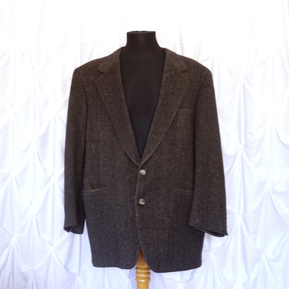 Vintage Brown Blazer Camel Hair Soft Tweed Look Men’s Jacket Winter Weight Sports Coat 1960s Edward Archer Riverhead-Southampton