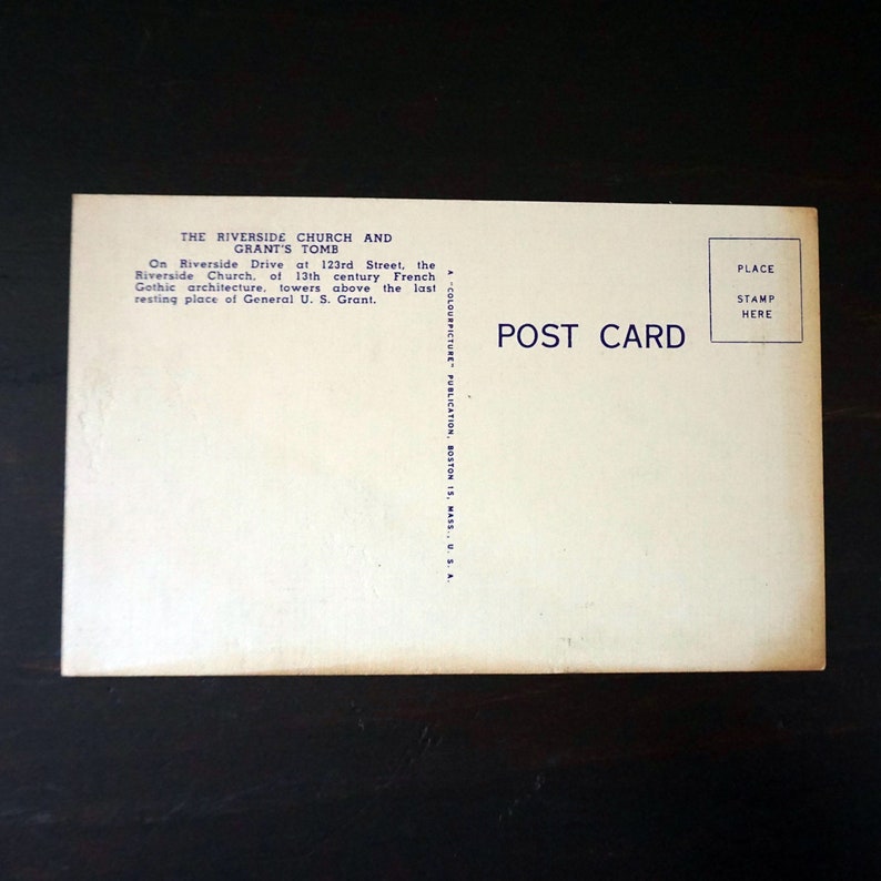 Vintage Postcard NYC Riverside Church Grant/'s Tomb GW Bridge New York City Photograph Colourpicture Image 1940s Unused Linen Post Card K4828