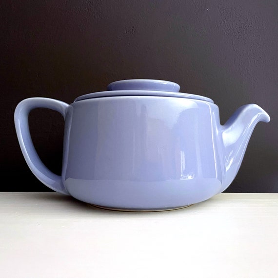 Vintage Hall Teapot Periwinkle Blue 1940's Tricolator Product made by Hall China Co. Ohio Pottery Lavender Blue Tea or Coffee Pot with Lid