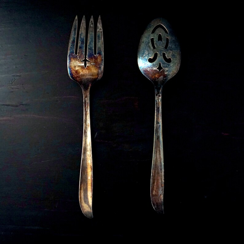 Vintage Serving Fork and Spoon Set Wildwood I Always 1958 Wm. Etsy