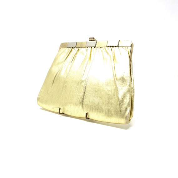 Vintage Gold Purse Lamé Evening Bag 1960s Harry L… - image 3