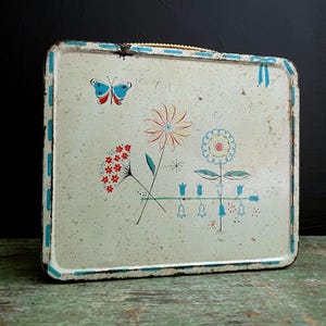 Vintage Lunch Box 1956 Junior Miss Flowers Aladdin Metal Lunch