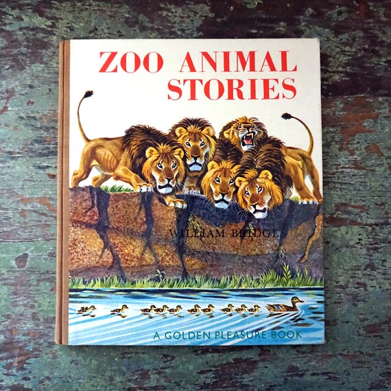 Vintage Book Children’s Zoo Animal Stories A Golden Pleasure Book By William Bridges 60s 2nd Printing in Czechoslovakia Clothbound Hardcover