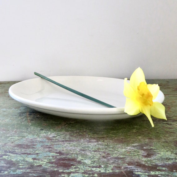 Vintage Off White White Oval Platter Homer Laughlin Serving Plate 1980s