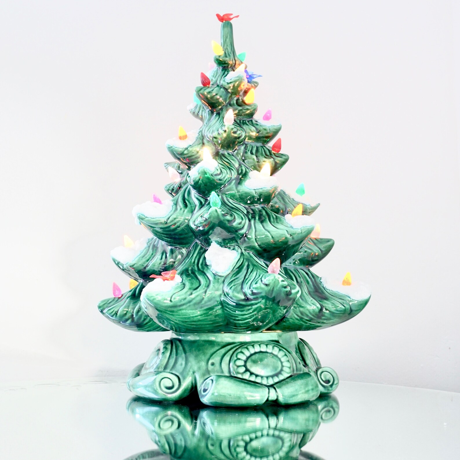 Vintage Lighted Christmas Tree Ceramic Atlantic Mold 1970s Lit Etsy