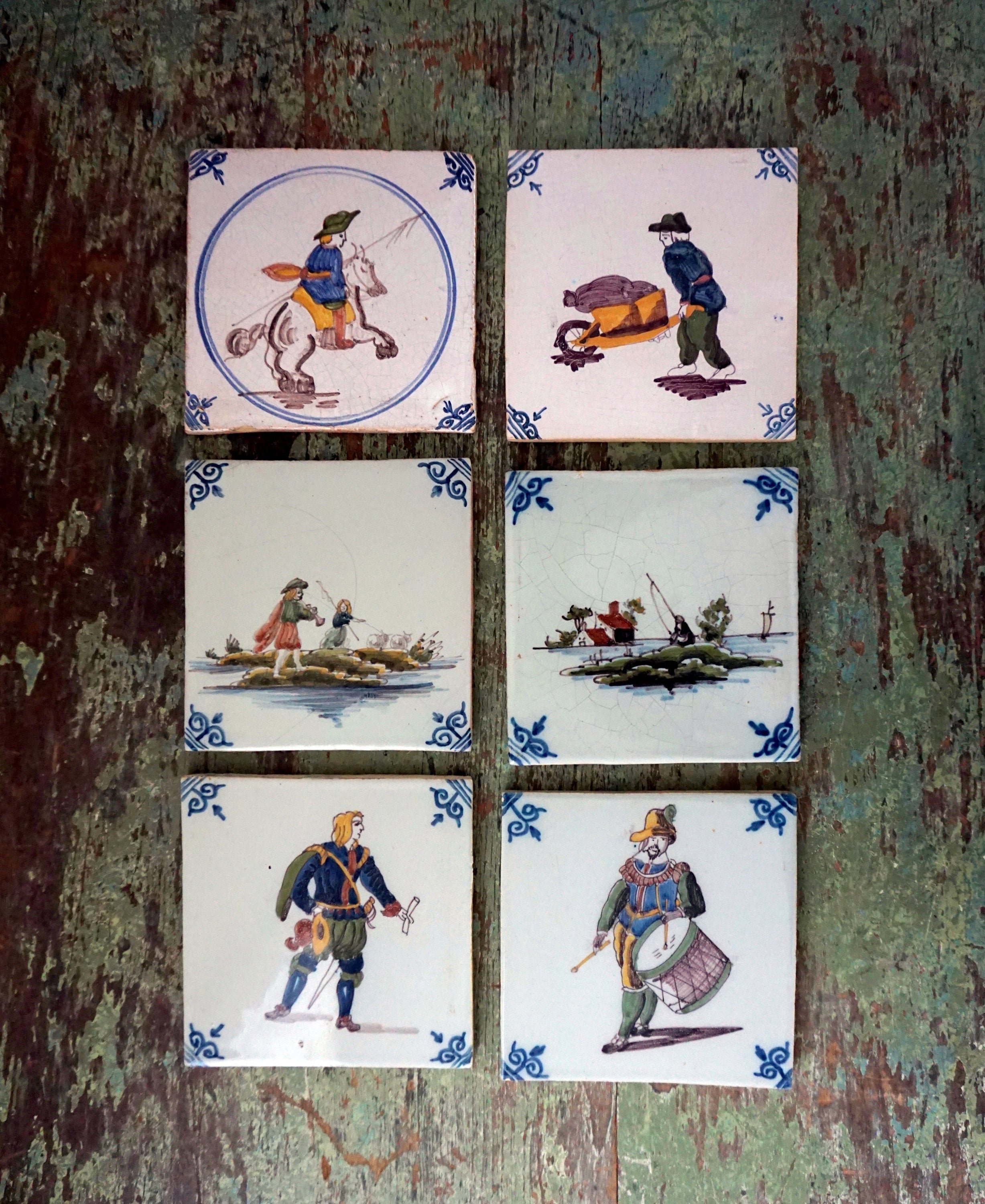 Vintage Makkum Tile by Royal Tichelaar Dutch Pottery Hand