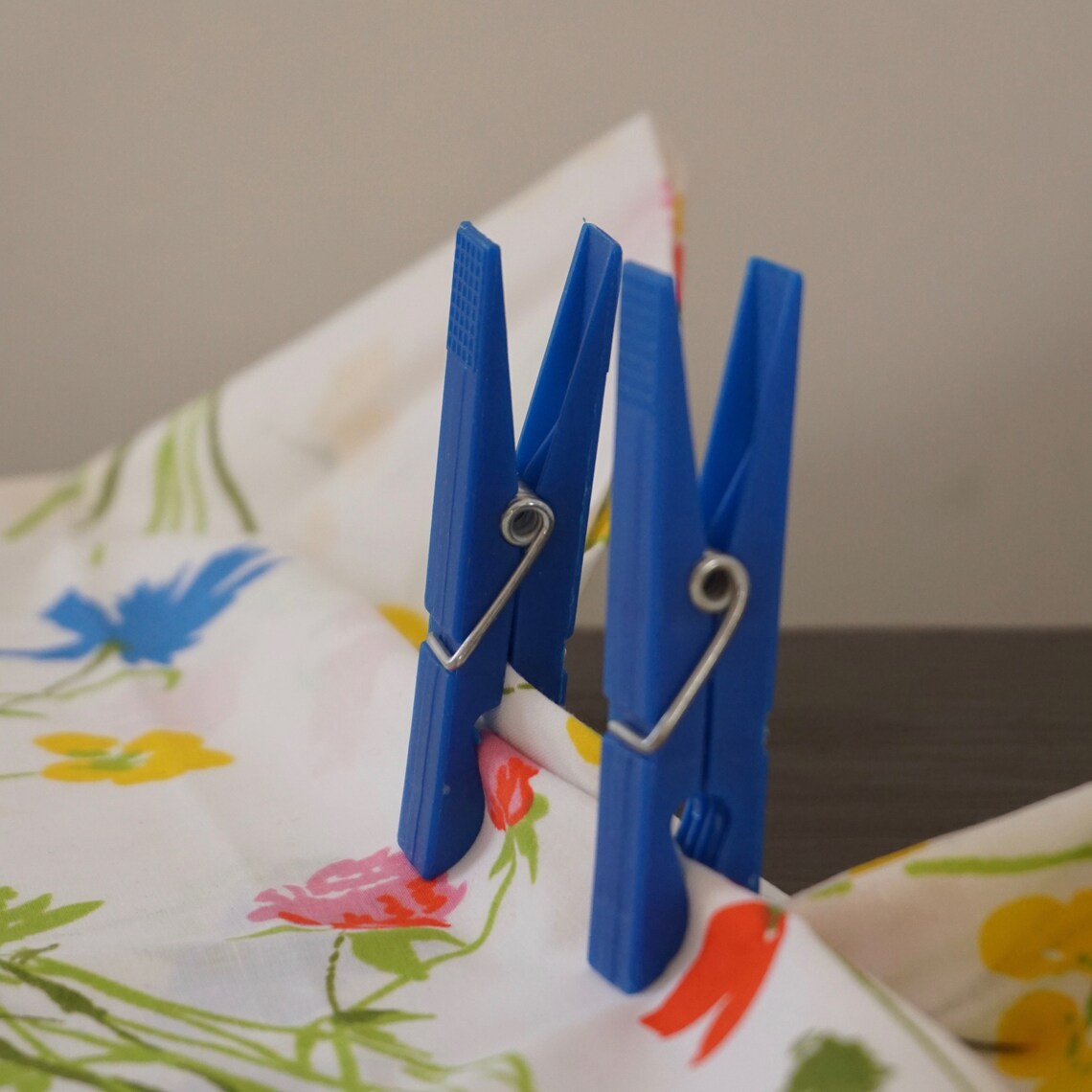 Vintage Clothespins Colorful Plastic Red Yellow Blue and Brown Etsy