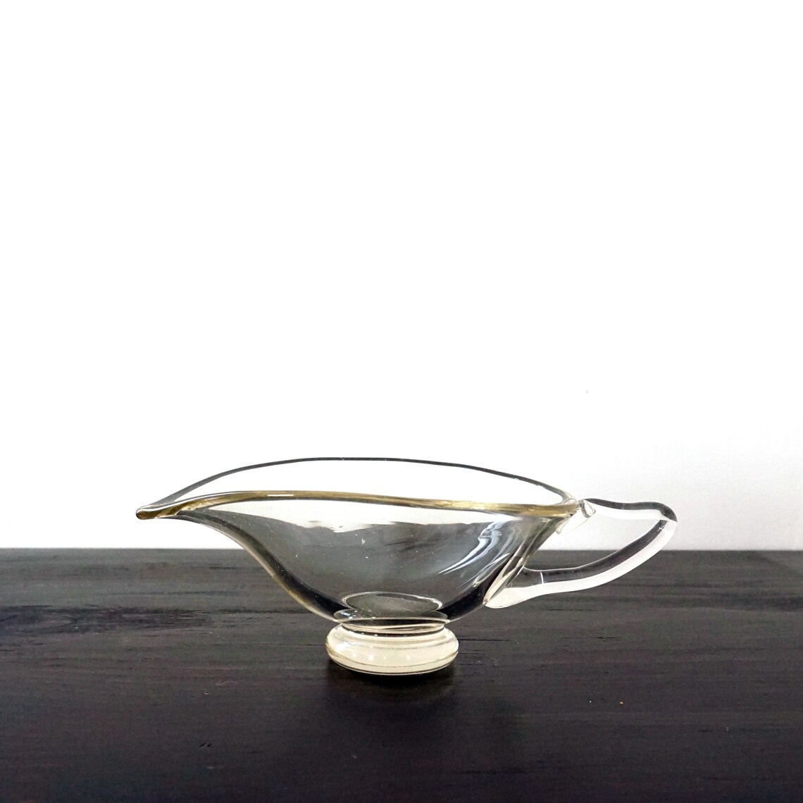 Vintage Gravy Boats Clear Glass Sauce Boats Pair Genie Lamp Etsy