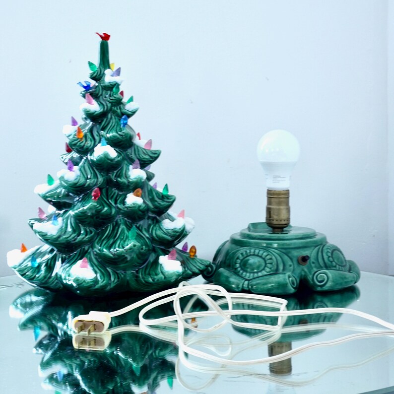 Vintage Lighted Christmas Tree Ceramic Atlantic Mold 1970s Lit Etsy