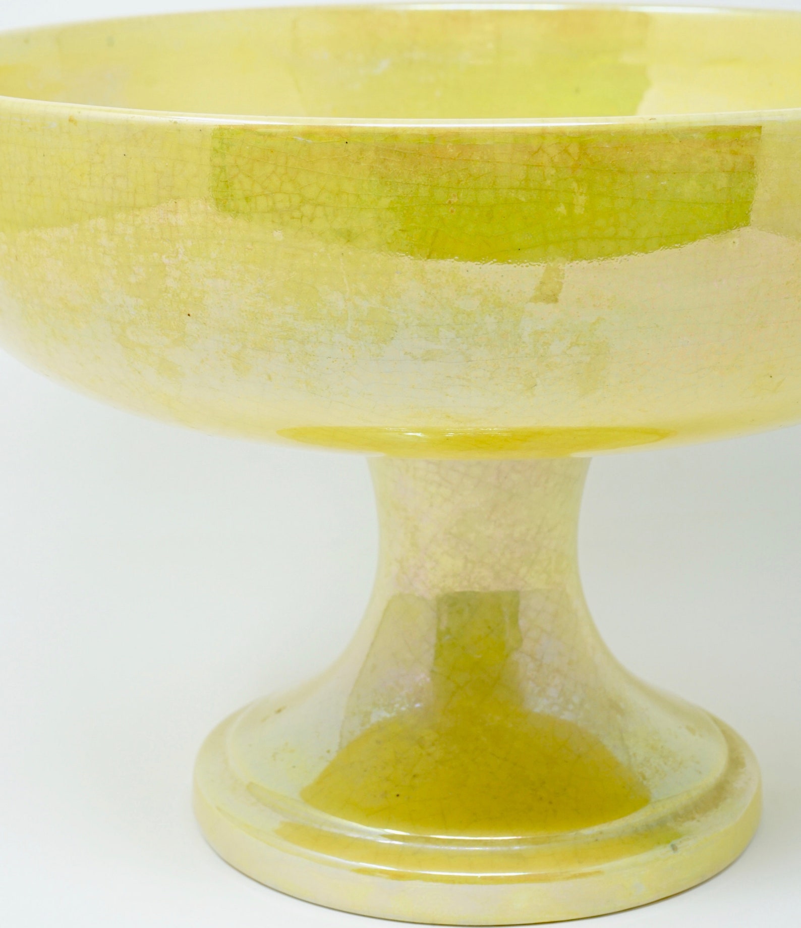 Antique Moorcroft Luster Yellow Pedestal Bowl 1910s British Etsy