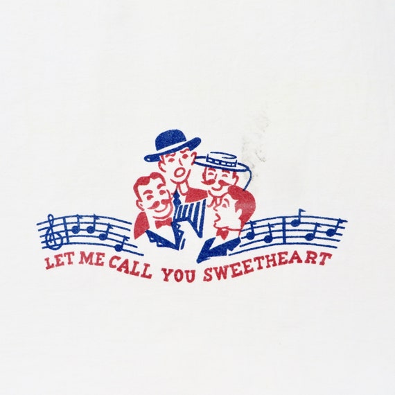 Vintage Flour Sack Towel Let Me Call You Sweetheart Red White Blue Dish Towel Barber Shop Quartet