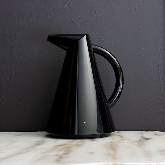 Vintage Thermal Carafe Boda Nova Sweden Minimalist Black Plastic Coffee Carafe Design Ulf hanses 1987 Conical Modern Coffee Server Thermos