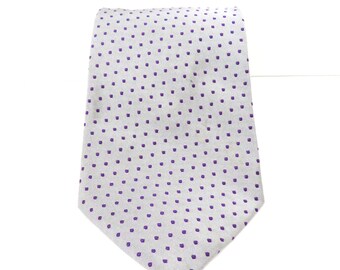 Vintage Tie Silk Grey Purple Pin Dot Brooks Brothers 80s