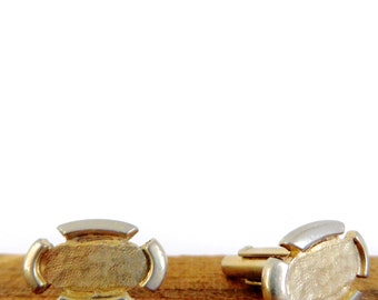 Gemelos vintage para hombre, de metal dorado.