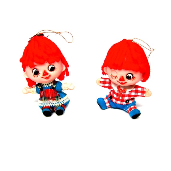 Raggedy Ann and Andy Dolls Ornaments Holiday Christmas Collectibles Raggedy Andy