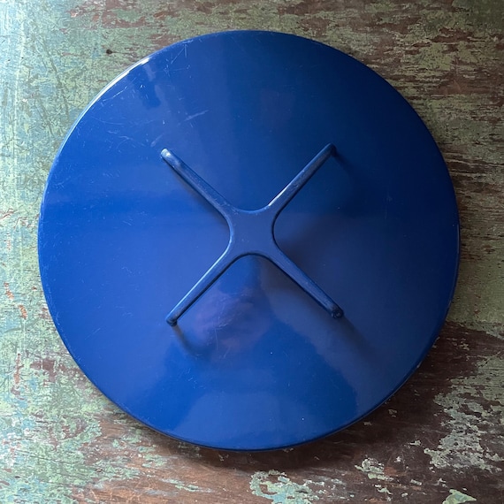 Vintage Dansk Pot Lid Blue Enamelware for a Dutch Oven Replacement Lid 12" or Trivet Kobenstyle Jens Quistgaard