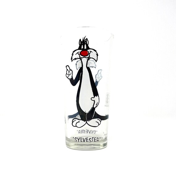 Vintage Glass Sylvester the Cat Tumbler Warner Brothers 1973 Pepsi Collector Series Cup Looney Tunes Collectible 1970s Beer Pint Glass