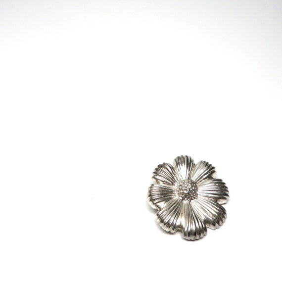 Vintage flower brooch mexican sterling silver pin poppy flower
