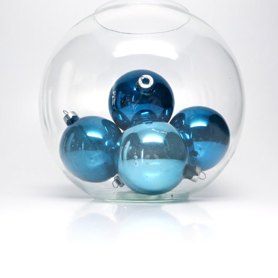 Items similar to Vintage Ornaments Blue Glass Balls Paragon 1960s Holiday on Etsy