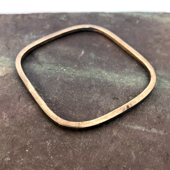 Vintage Silver Bangle Square Bracelet Modernist 925 Silver - Etsy