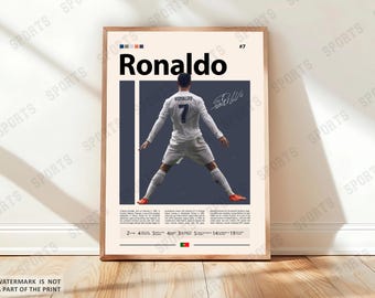 Cristiano Ronaldo Poster, Portugisischer Fußball Poster, Sport Poster, Fußballfans, Fußball Wand Kunst, Sport Schlafzimmer Poster