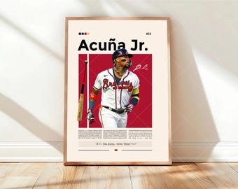 Ronald Acuna Jr. Poster, Atlanta Baseball Poster, Sports Poster, Baseball Fans, Baseball Wall Art, Sports Bedroom Posters