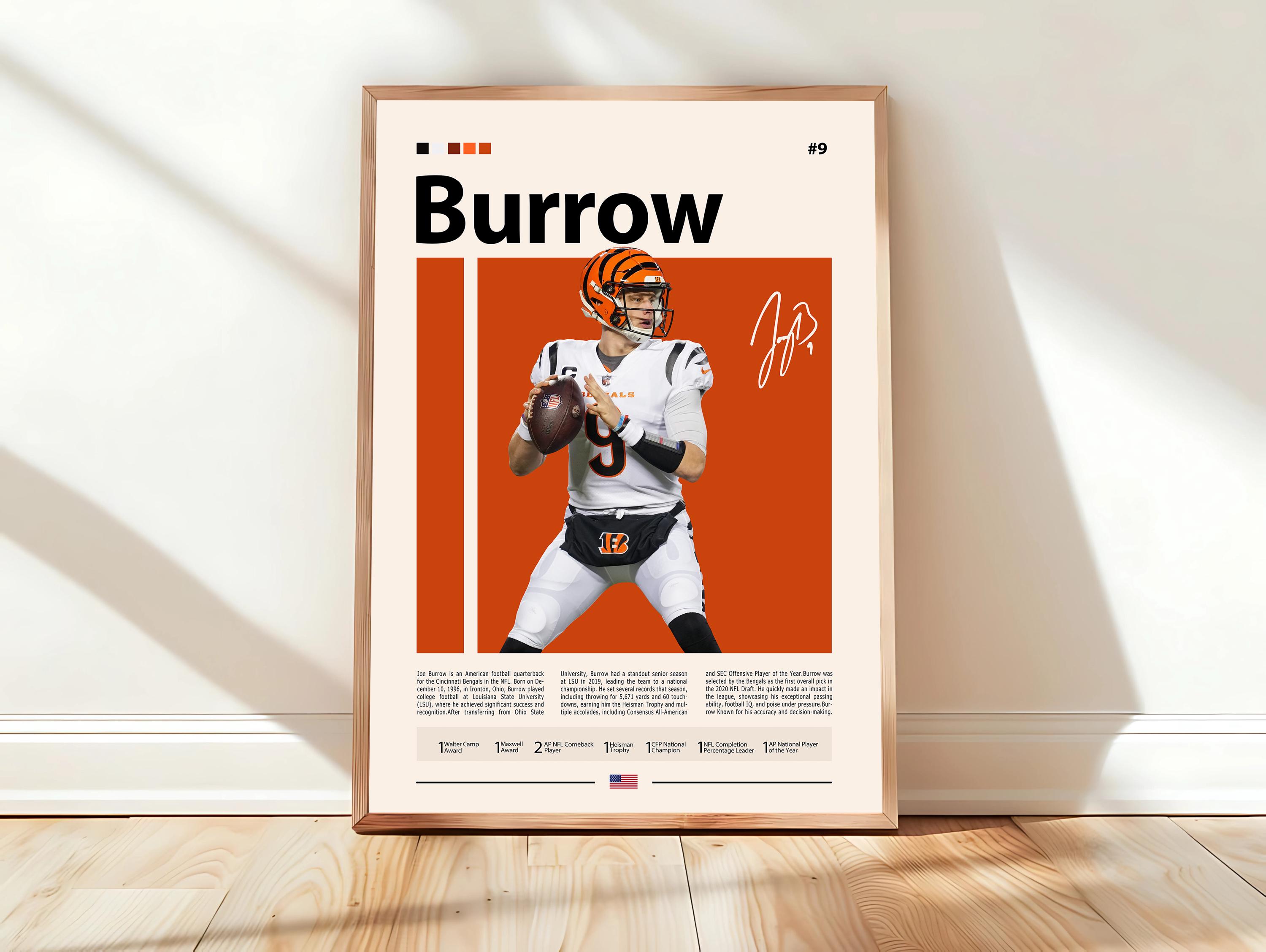 Joe Burrow Poster, Cincinnati Bengals Poster, Poster, Sports Poster ...