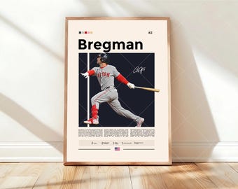 Alex Bregman Poster, Houston Baseball Poster, Sports Poster, Baseball Fans, Baseball Wall Art, Sports Bedroom Posters