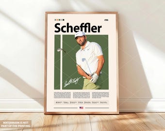 Scottie Scheffler Poster, Golf Player Poster, Sports Poster, Golf Fans, Golf Wall Art, Sports Bedroom Posters