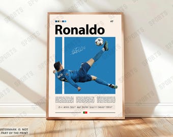 Cristiano Ronaldo Poster, Portuguese Soccer Poster, Sports Poster, Soccer Fans, Soccer Wall Art, Sports Bedroom Posters