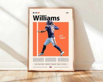 Caleb Williams Poster, Chicago Bears Print, Poster, Sports Poster, Fans, Football Poster, Wall Art, Sports Bedroom Posters
